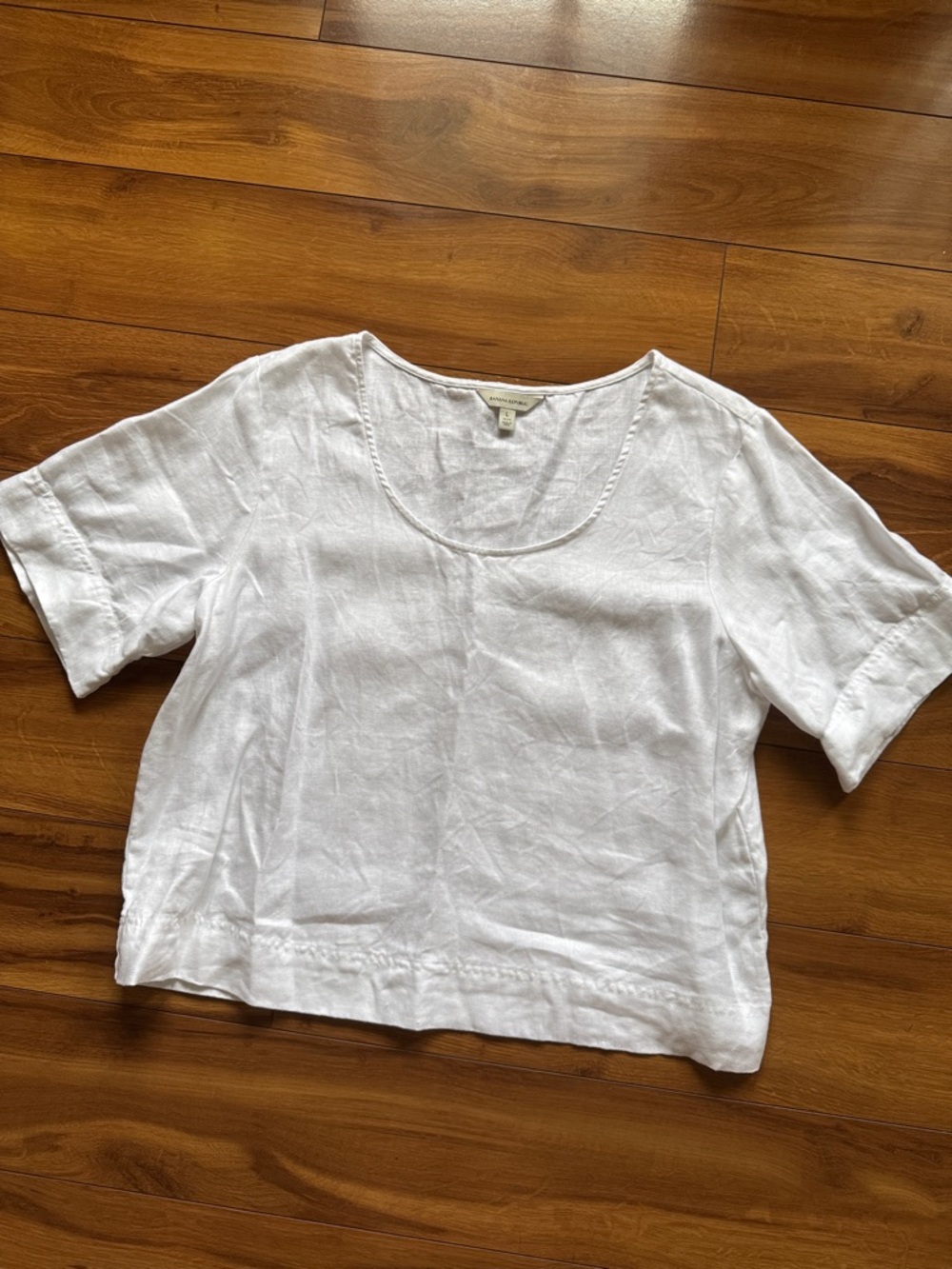 Banana Republic White Linen Blouse L